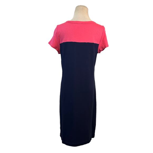 Talbots blue pink color block short sleeves short T shirt dress size Small - Picture 9 of 12